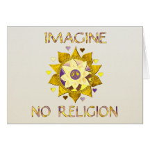 Imagine No Religion Greeting Cards