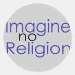 Imagine no Religion Round Sticker
