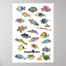 ImaginOcean Cartoon Fish Art Print