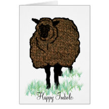 Imbolc Knitted Sheep Card