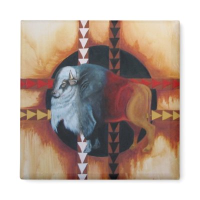 IMG_2593white buffalo Refrigerator Magnet by klocke