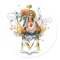 Immaculate Heart of Mary Round Sticker