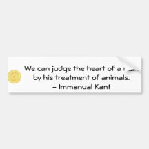 Immanual Kant Animal Rights  quote Bumper Sticker