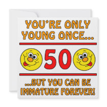 Immature 50th Birthday Gag Gifts Custom Invitation