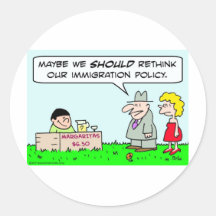 immigration rethink margaritas round sticker