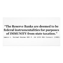 Immunity of the Federal Reserve Banks Lewis v US Photo Card Template