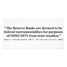 Immunity of the Federal Reserve Banks Lewis v US Photo Card Template
