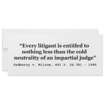 Impartial Judge Sadberry v Wilson 441 2d 381 1968 Custom Announcements