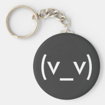 Impassible (smiley japonais) porte-clef