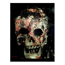 Impasto Skull Painting     original art post card