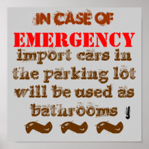 Import cars used for toilets in EMERGENCY! Poster