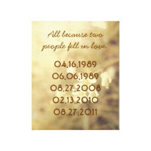 Important Dates Canvas Gallery Wrapped Canvas