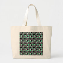 Impression florale vert clair, blanche et noire sacs