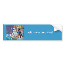 Impressionist Poodles Paris Cafe Bumper Sticker