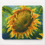 Impressionist Sunflower Face Mouse Mat