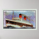 Impressionist watercolor RMS Mauretania posters