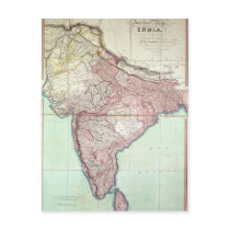 Improved Map of India published in London 1820 Postcards