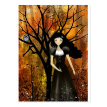 In an Autumn Forest Postcard