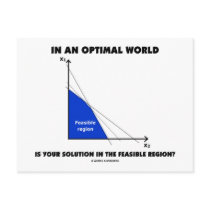 In An Optimal World Is Your Solution Feasible?