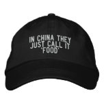 in china they just call it 'food' embroidered hats