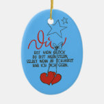 In German, du bist mein Glueck Christmas Ornaments