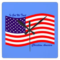 In God We Trust ~ Christian America wall clocks