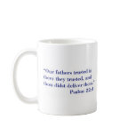 "In God We Trust" coffee mug with Psalms 22:4