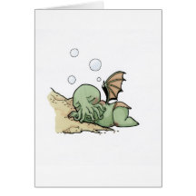 In his house at R'lyeh dead Cthulhu waits dreaming Greeting Card