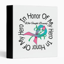 In Honour of My Hero Hereditary Breast Cancer 3 Ring Binder