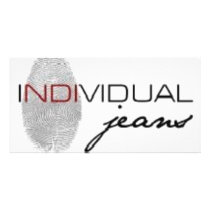 in jeans photo greeting card