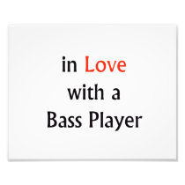 In Love With A Bass Player Red n Black Text Photo Art