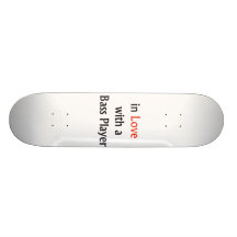 In Love With A Bass Player Red n Black Text Skate Board Decks