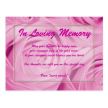 "In loving memory" condolence memorial death Post Card