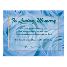 "In loving memory" condolence memorial death Post Cards