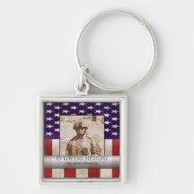 In Loving Memory Military Photo Personalized Key Chains