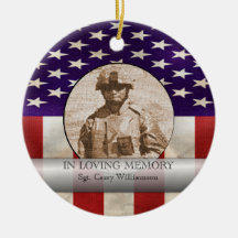 In Loving Memory Military Photo Personalized Ornaments