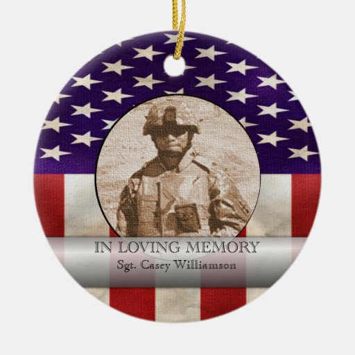 In Loving Memory Military Photo Personalized Ornaments