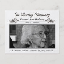 In Memoriam Loving Memory Funeral Photo Hand Out Custom Flyer