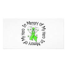 In Memory Hero Non-Hodgkin's Lymphoma Angel Wings Custom Photo Card