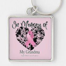 In Memory of My Grandma - Breast Cancer Awareness Key Chains