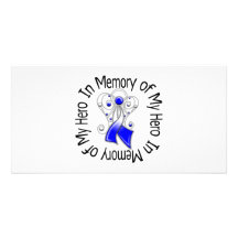 In Memory of My Hero ALS Angel Wings Custom Photo Card