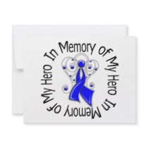 In Memory of My Hero Anal Cancer Angel Wings Custom Announcement
