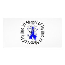 In Memory of My Hero Anal Cancer Angel Wings Photo Card Template