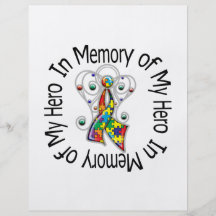 In Memory of My Hero Autism Angel Wings Full Color Flyer