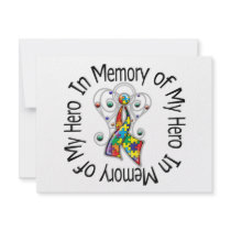 In Memory of My Hero Autism Angel Wings Personalized Invite