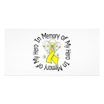 In Memory of My Hero Bladder Cancer Angel Wings v2 Photo Cards