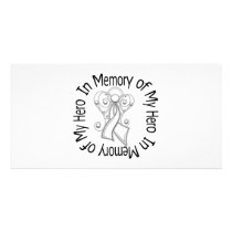 In Memory of My Hero Bone Cancer Angel Wings Photo Greeting Card
