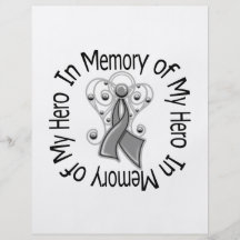 In Memory of My Hero Brain Cancer Angel Wings Personalized Flyer