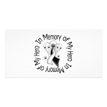 In Memory of My Hero Carcinoid Cancer Angel Wings Personalized Photo Card