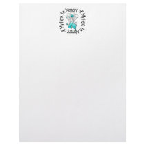 In Memory of My Hero Cervical Cancer Angel Wings Customized Letterhead